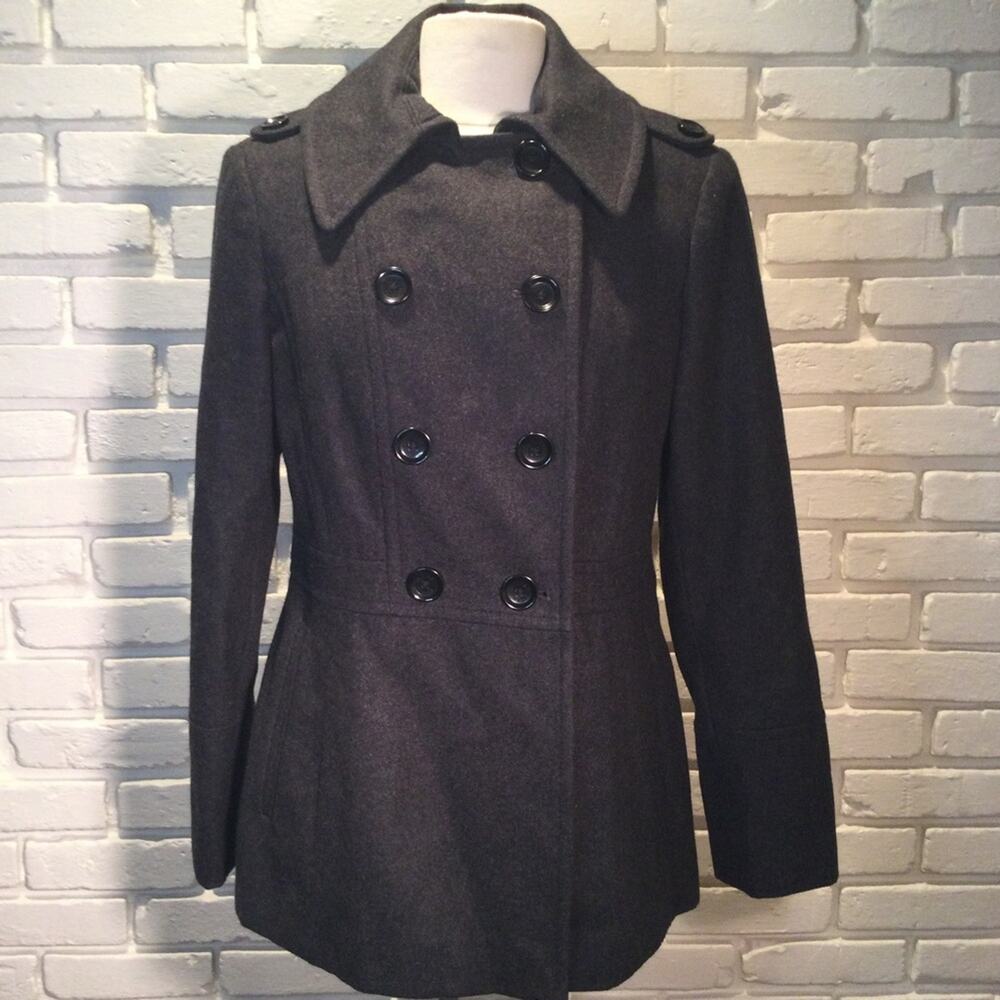 Michael Michael Kors double breasted gray button front coat medium